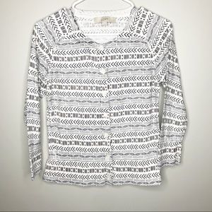 Ann Taylor LOFT white and black cardigan